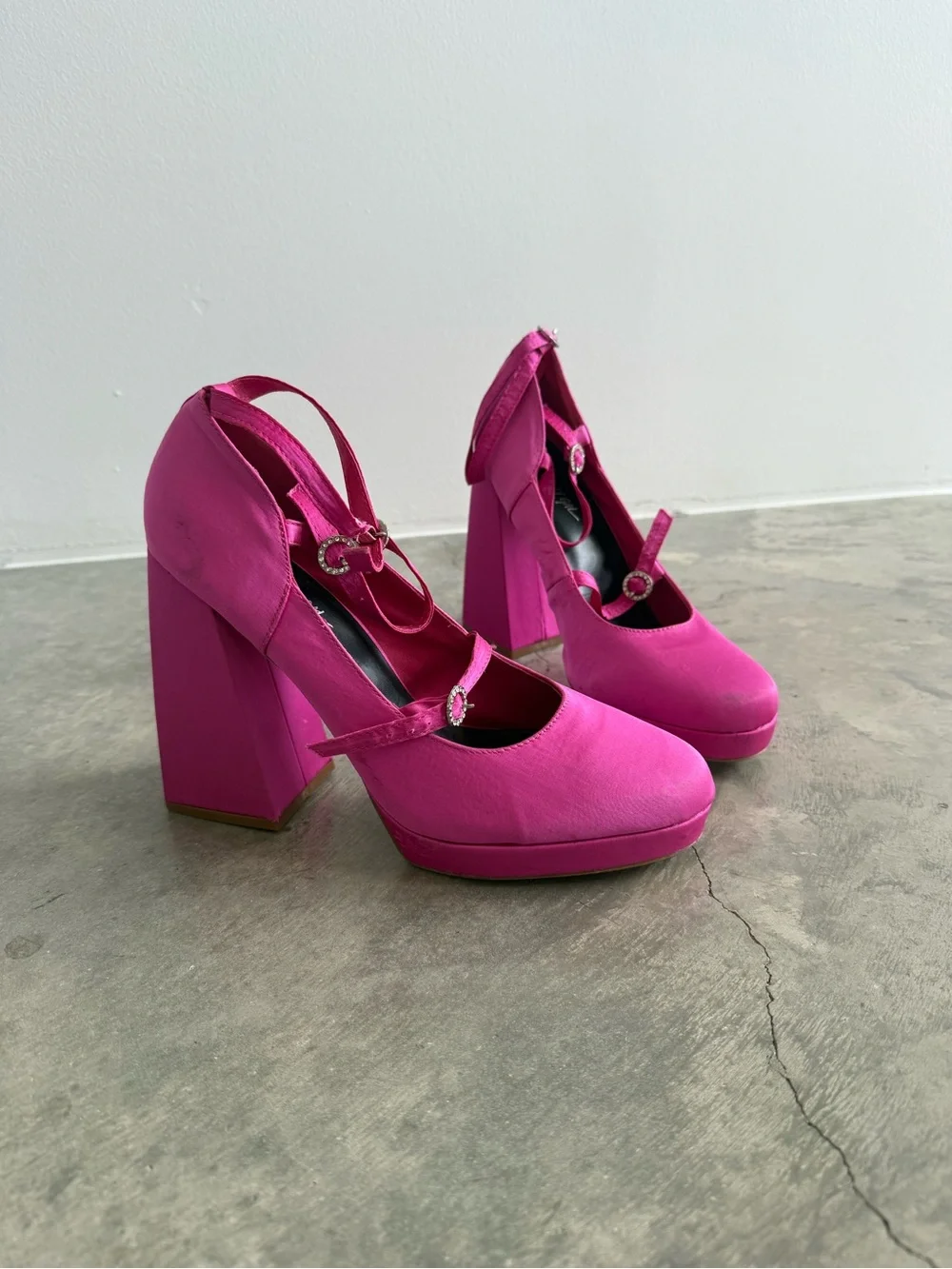 Nasty Gal Fuchsia Platform Mary Jane Heels